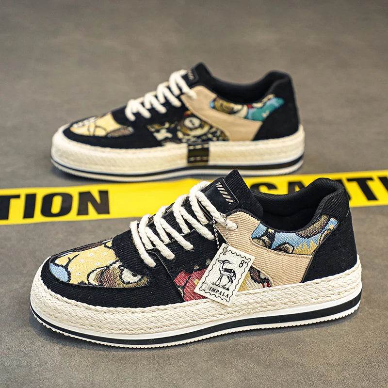 Men’s Sneakers Skateboard Platform Cartoon Graphic Shoes - VacationGrabs