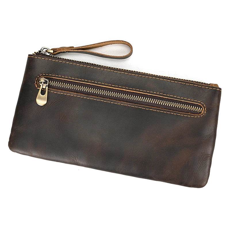 Vintage Leather Phone Wallet Clutch Purse with Coin Pouch for Men & Women - VacationGrabs