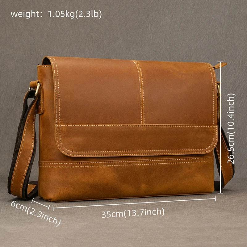 Luxury Designer Men's Messenger Bag – Genuine Leather Crossbody - VacationGrabs
