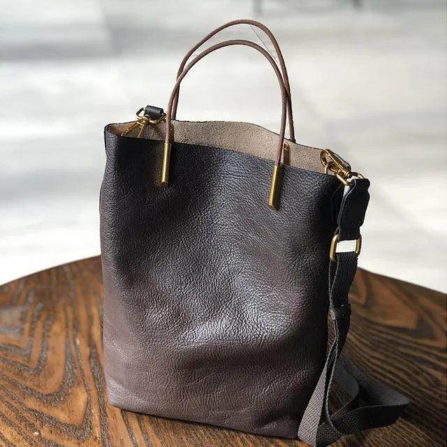 Wallets, Handbags & Accessories Simple Genuine Leather Women's Bucket Bag Natural Soft Leather