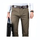 Men’s Casual Cotton Straight Leg Pants Part Elastic Waist 4 - VacationGrabs