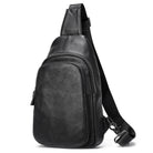 Summer Men Chest Bag Genuine Leather Crossbody Black Coffee Sling - VacationGrabs