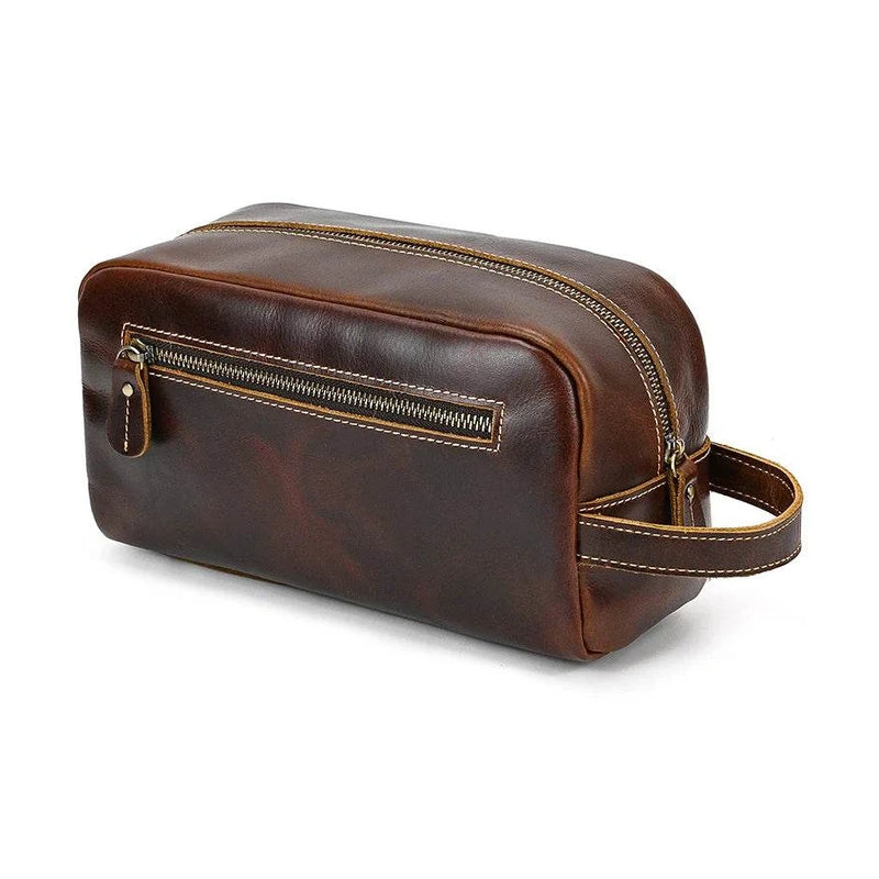 Genuine Leather Clutch Bag with Zipper for Men & Women - VacationGrabs