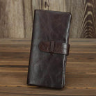 Genuine Leather Long Wallet for Men & Women Cowhide Anti-Theft Purse - VacationGrabs