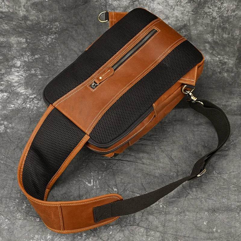 Top Grade Men's Crossbody Bags Genuine Leather Chest Pack Sling - VacationGrabs