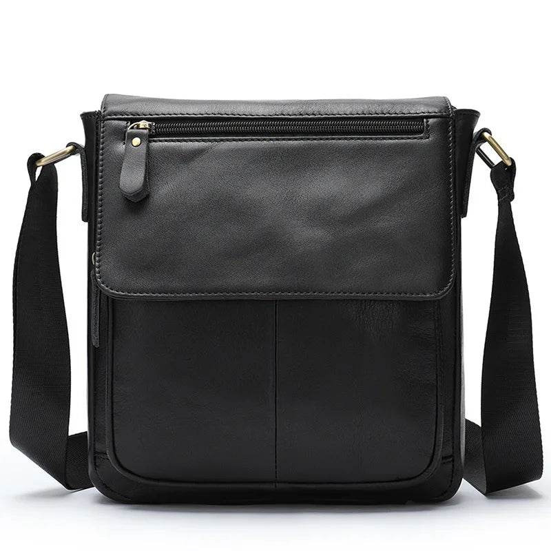 Genuine Leather Men's Shoulder Bag – High Quality Cowhide Crossbody - VacationGrabs