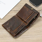 Genuine Leather Short Wallet for Men Bifold Coin Holder Card Purse - VacationGrabs