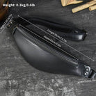 Men's Leather Chest Bag Soft Cowskin Sport Waist Pack for Male - VacationGrabs