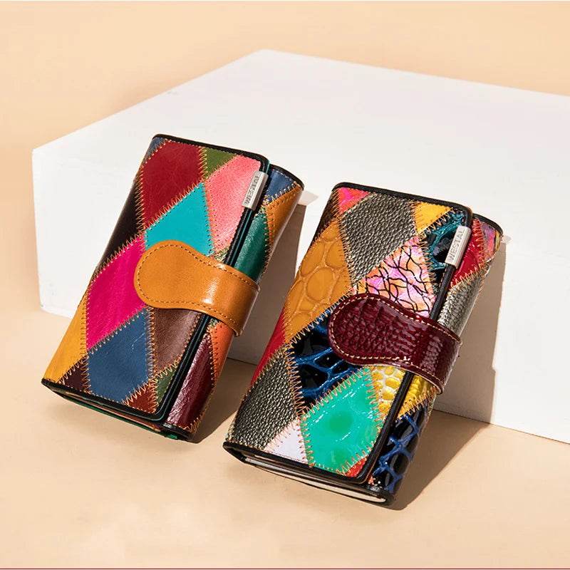 Elegant Ladies Hand Wallet Short Purse with Coin Holder & Money Clip - VacationGrabs