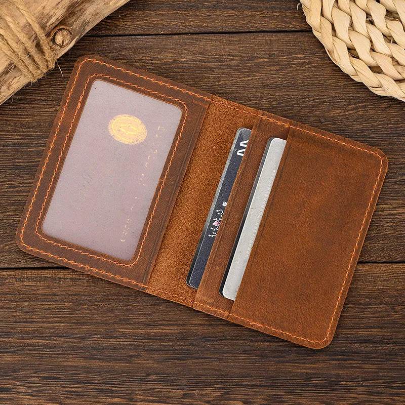 Retro Leather Passport Wallet Card Holder Bifold for Men - VacationGrabs