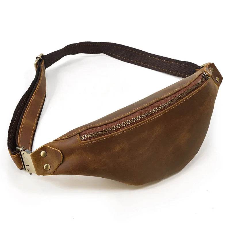 Leather Sling Bag for Outdoor Travel Men’s Chest Pack - VacationGrabs