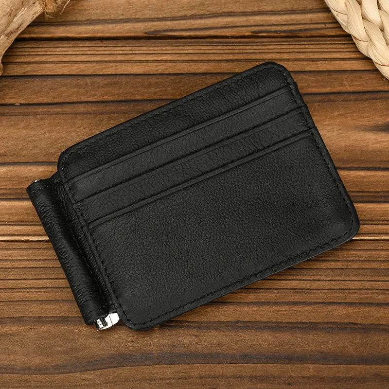 Genuine Leather Money Clip Wallet for Men & Women Card Holder - VacationGrabs