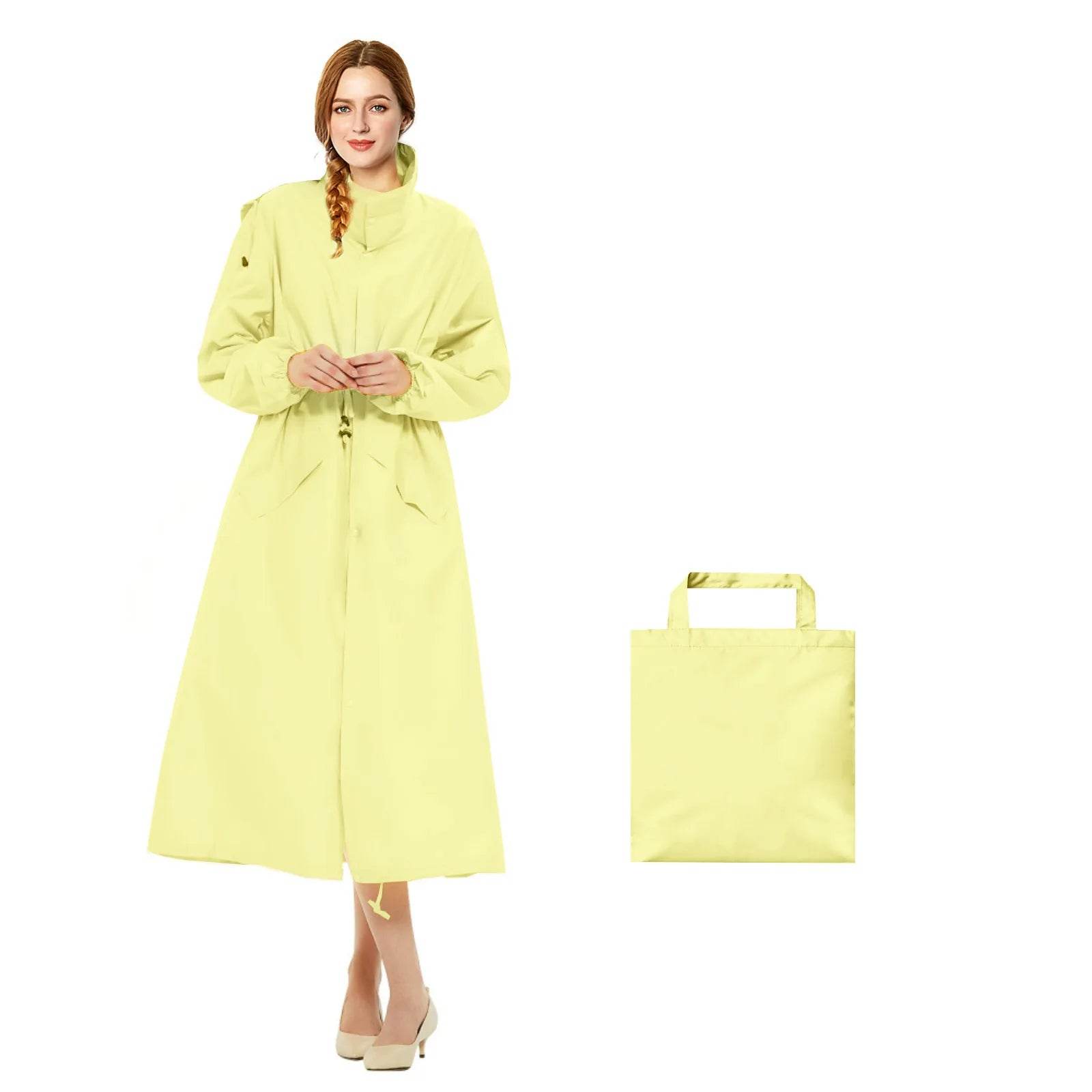 Womens Stylish Waterproof Raincoats with Travel Tote Bag - VacationGrabs