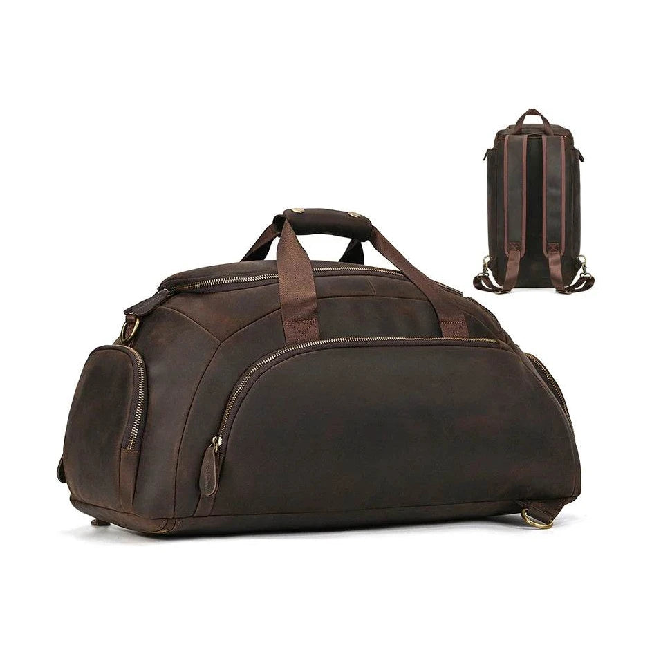 Genuine Leather Travel Backpack Dual Use for Men Luxury Travel - VacationGrabs