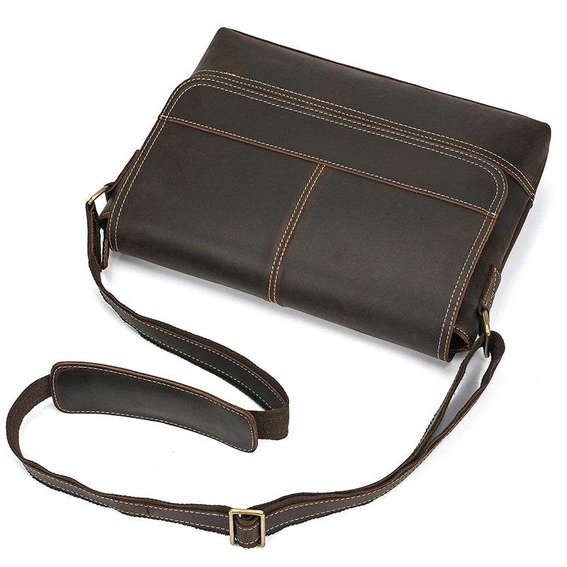 Vintage Fashion Leather Crossbody Messenger Bag for Men Sling Bag - VacationGrabs
