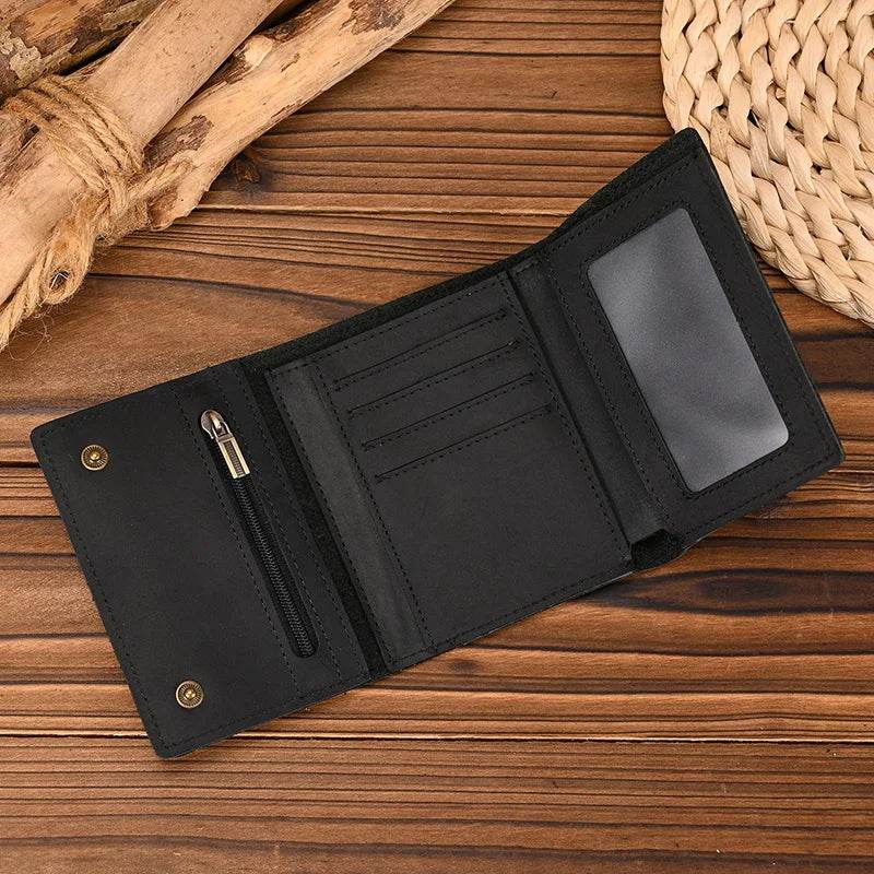 Men’s Leather Wallet with Coin Bag Clip Purse for Cards & Coins - VacationGrabs
