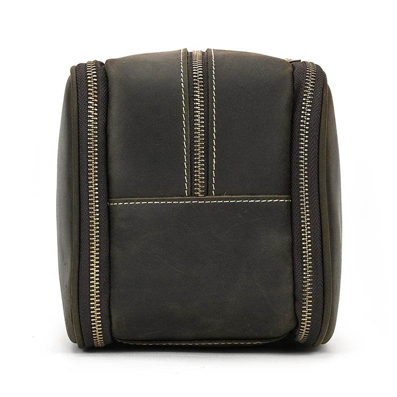 Leather Cosmetic Bag Toiletries Organizer Luxury Clutch for Men & Women - VacationGrabs