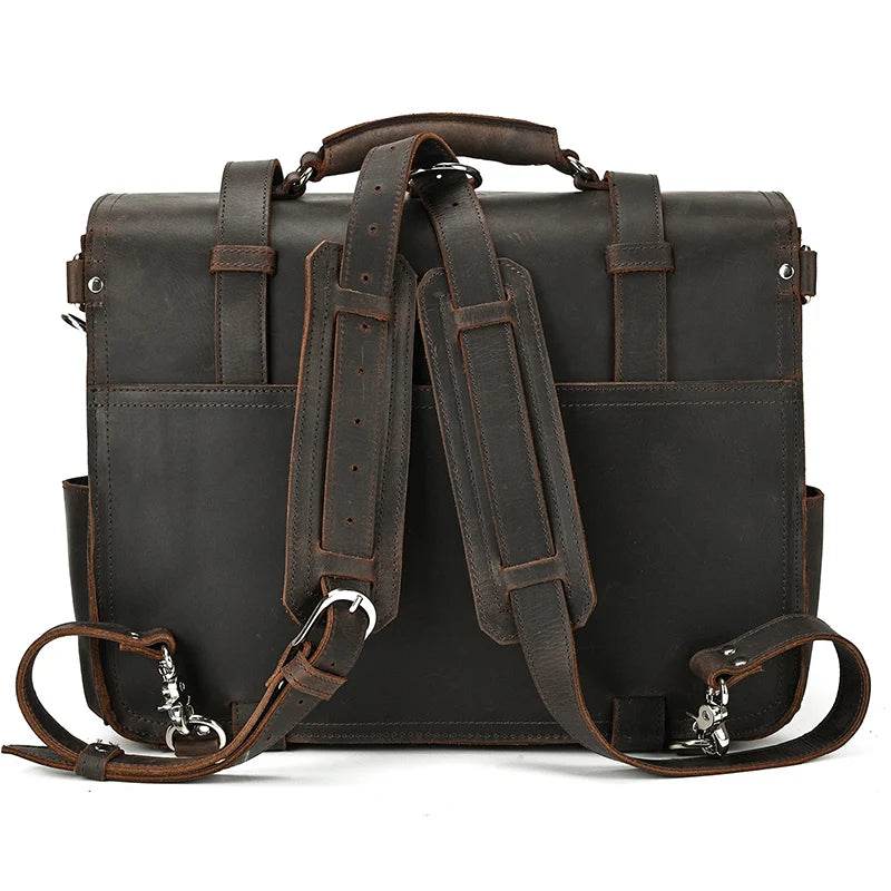 High Capacity Leather Laptop Briefcase Business Backpack - VacationGrabs