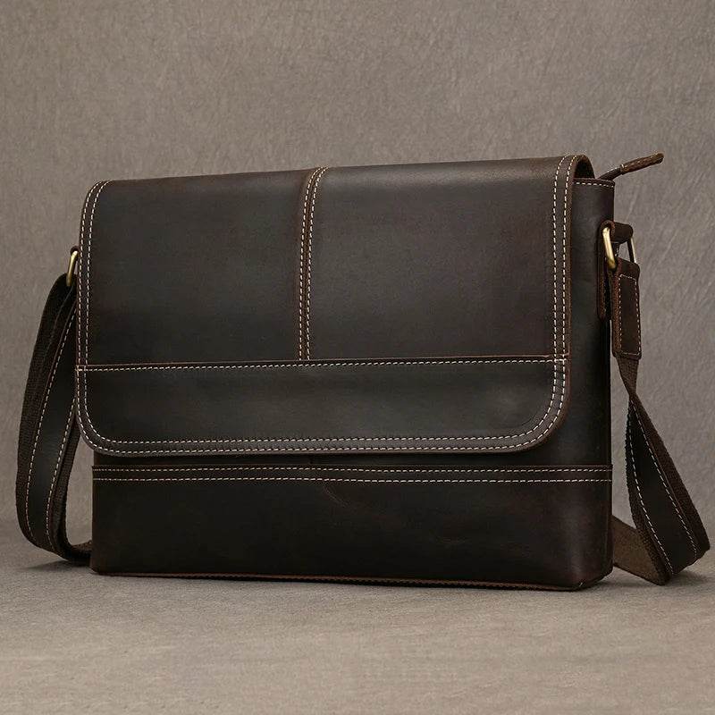 Luxury Designer Men's Messenger Bag – Genuine Leather Crossbody - VacationGrabs