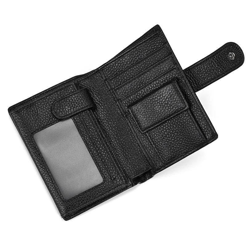 Vintage Leather Short Wallet for Men with Clip Bifold Coin Purse Pocket - VacationGrabs