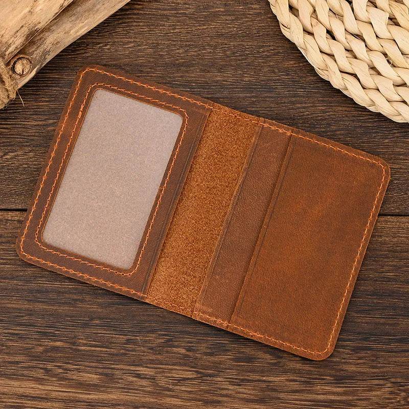 Vintage Leather Driver License Slim Wallet Men & Women Card Holder - VacationGrabs