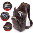 Luxury Men’s Leather Chest Bag Real Cowhide Crossbody Bag - VacationGrabs