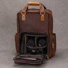 Leather Backpack for Camera DSLR Genuine Travel Bag Large - VacationGrabs