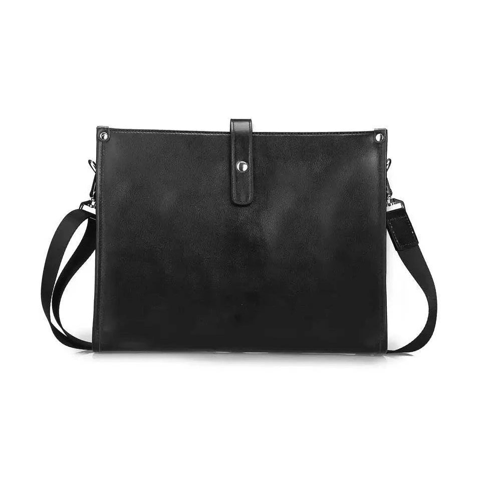 Men's Cow Leather Shoulder Bag A4 Briefcase Business Crossbody - VacationGrabs