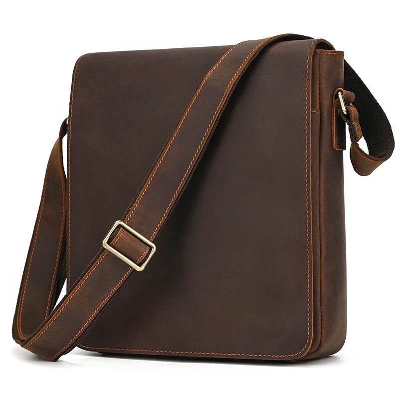High-Quality Men's Leather Shoulder Bag – Vintage Crossbody - VacationGrabs