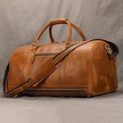 Big Capacity Leather Baggage Bag for Men Travel Weekender - VacationGrabs