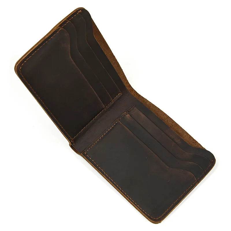 Leather Short Wallet Card Holder Bifold for Men, Women & Credit Cards - VacationGrabs