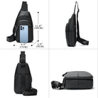 Men's Leather Chest Bag Crossbody Sling Travel Business Bag - VacationGrabs