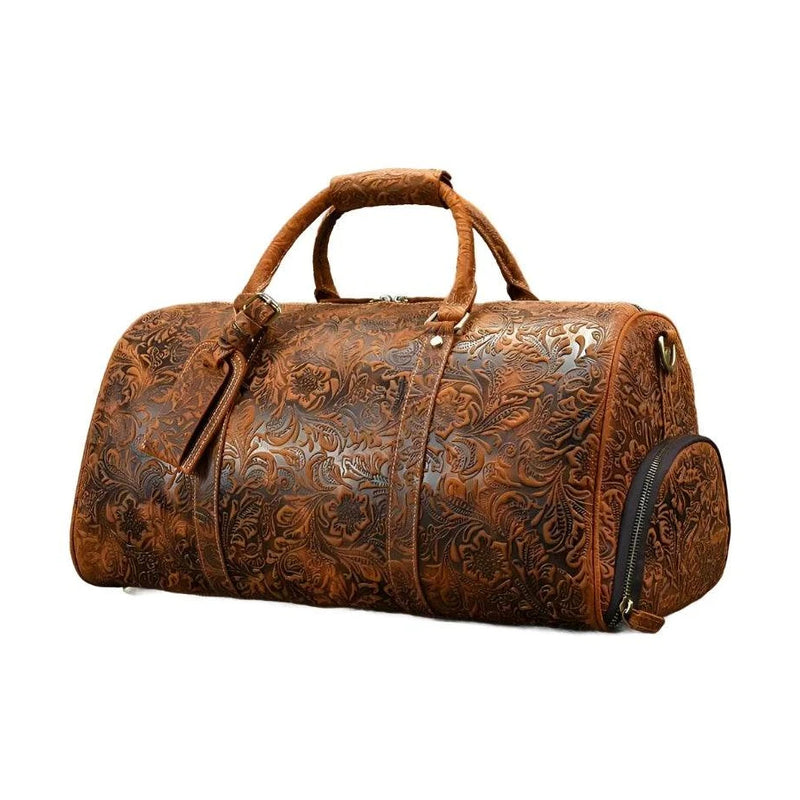 Duffel Bag for Men Crazy Horse Leather - VacationGrabs