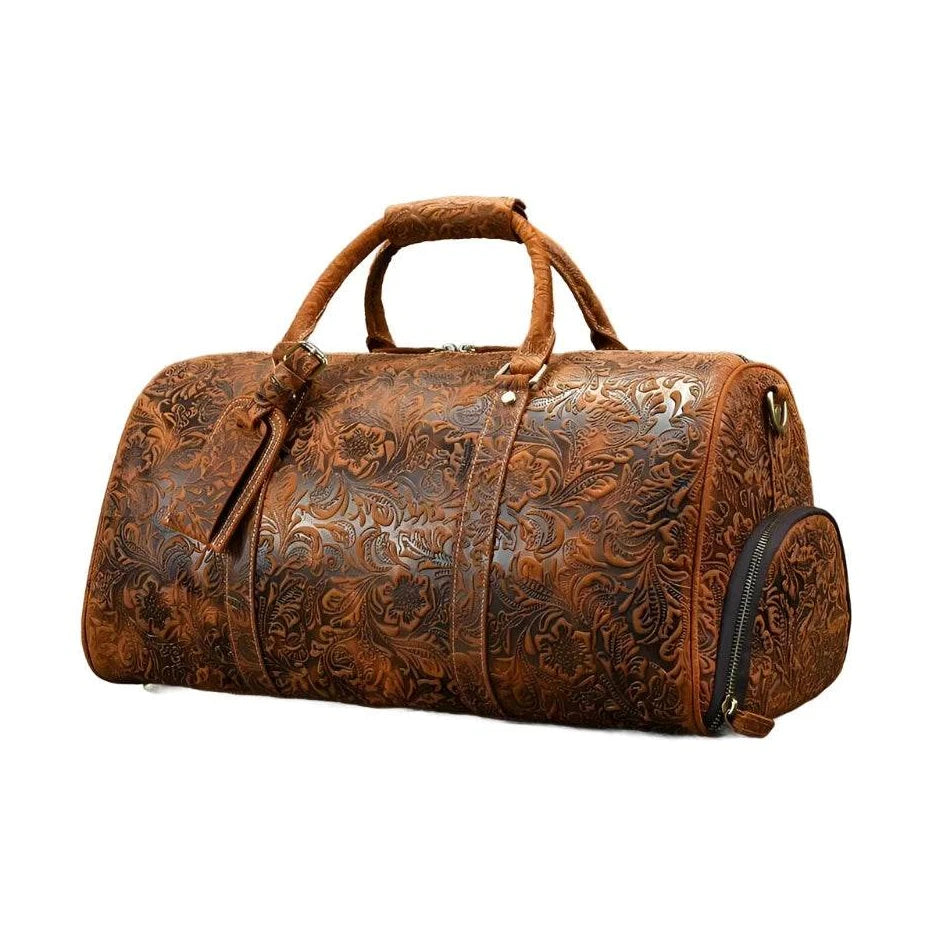 Duffel Bag for Men Crazy Horse Leather - VacationGrabs