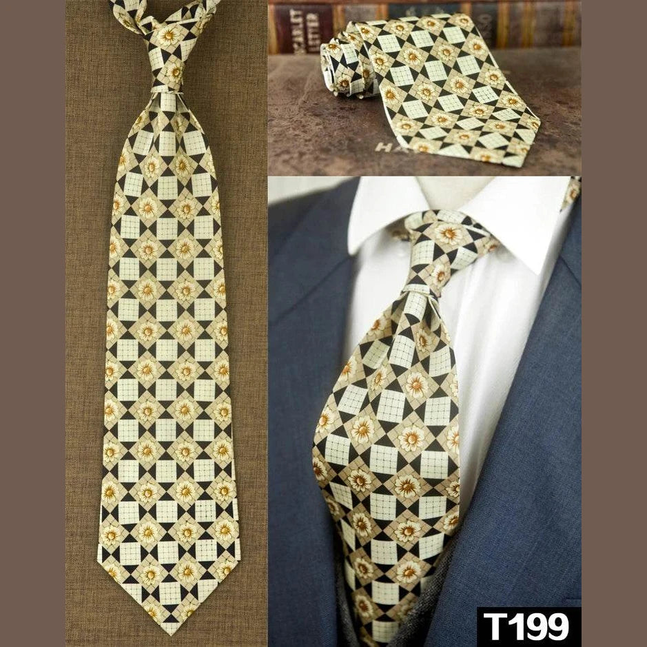 Classic Multicolor Silk Ties: Geometric & Floral Designs - VacationGrabs