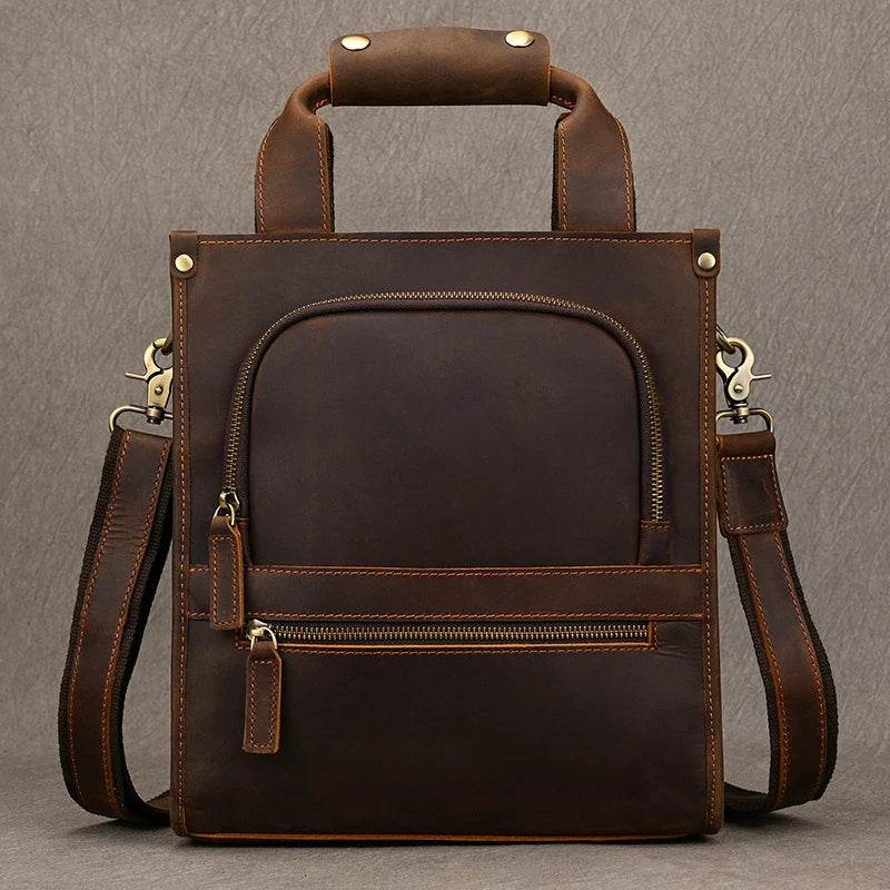Vintage Genuine Leather Men’s Shoulder Sling Crossbody Bag - VacationGrabs