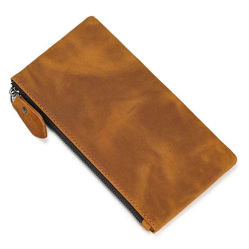 Vintage Leather Phone Wallet Clutch Purse with Coin Pouch for Men & Women - VacationGrabs