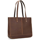 Genuine Leather Business Tote for Women with Makeup Bag Combo - VacationGrabs
