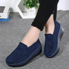 Platform Flat Loafers Suede Leather Moccasins - VacationGrabs