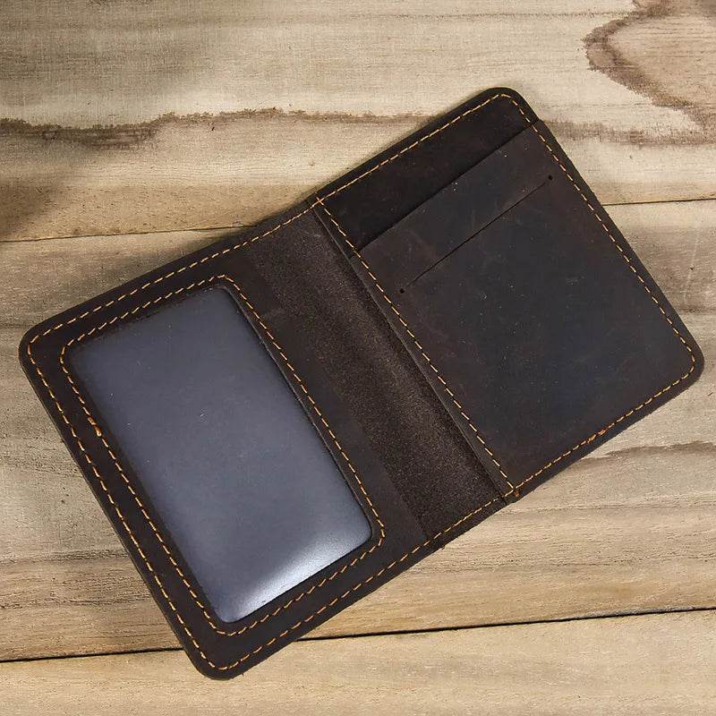 Vintage Leather Driver License Slim Wallet Men & Women Card Holder - VacationGrabs