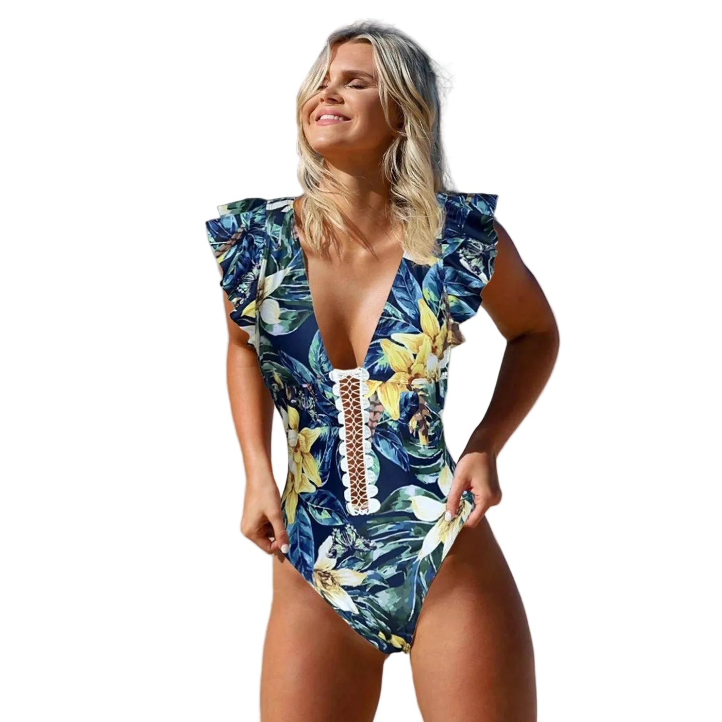 Push Up Floral Print Swimwear - VacationGrabs