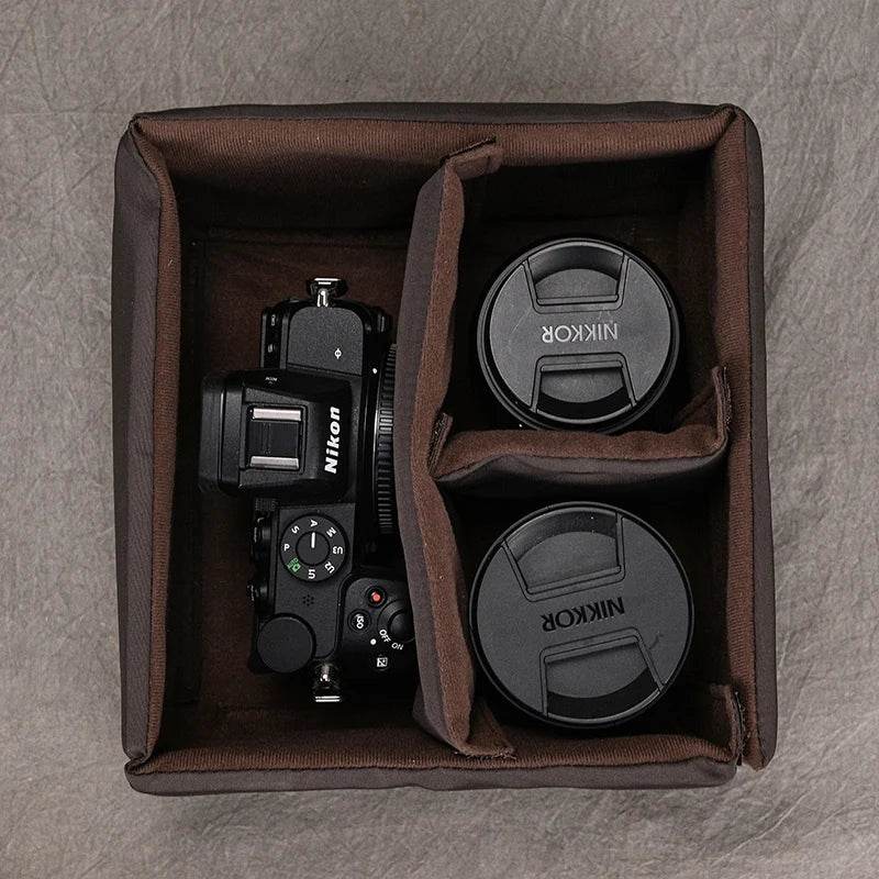 Leather Backpack for Camera DSLR Genuine Travel Bag Large - VacationGrabs