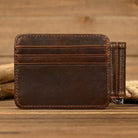 Genuine Leather Money Clip Wallet for Men & Women Card Holder - VacationGrabs