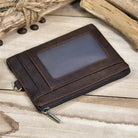 Genuine Leather Mini Coin Purse Wallet for Men & Women with Zipper and Key Chains - VacationGrabs