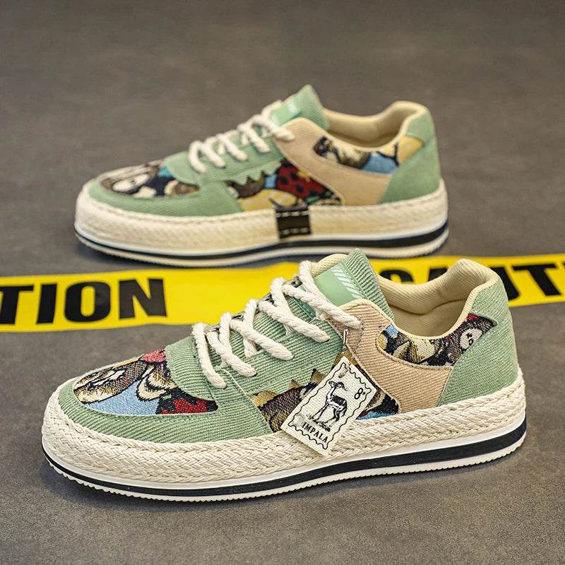 Men’s Sneakers Skateboard Platform Cartoon Graphic Shoes - VacationGrabs