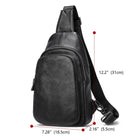 Summer Men Chest Bag Genuine Leather Crossbody Black Coffee Sling - VacationGrabs