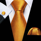Gold & Beige Silk Tie Set for Men - VacationGrabs