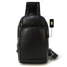 High-Quality Chest Bag USB Men Shoulder Sling Cowhide Leather - VacationGrabs