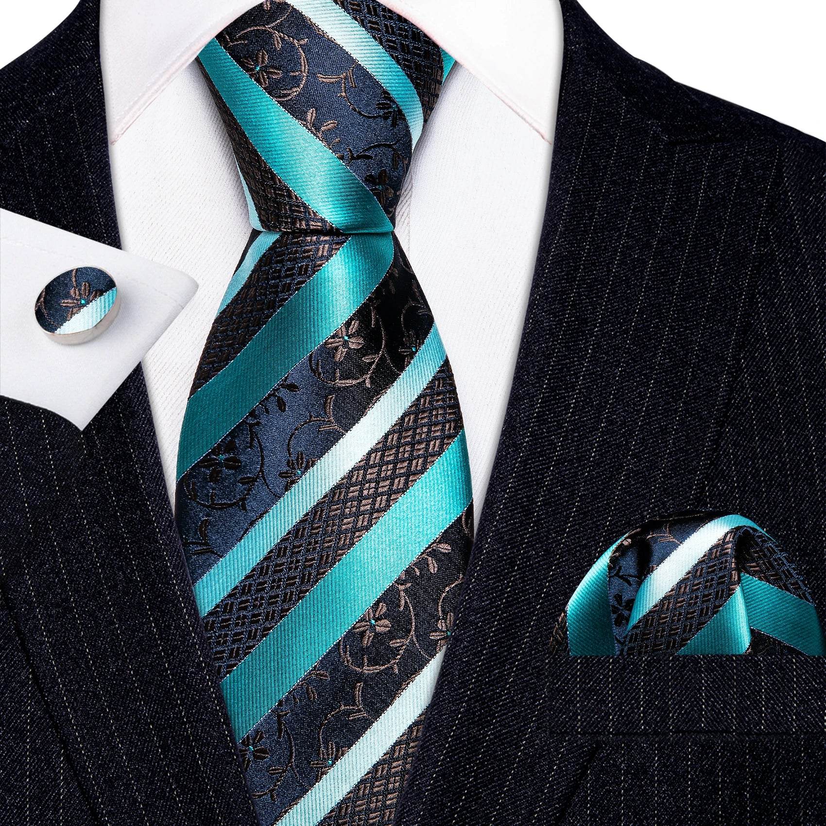 Green Silk Tie Set for Men: Multiple Shades Available - VacationGrabs