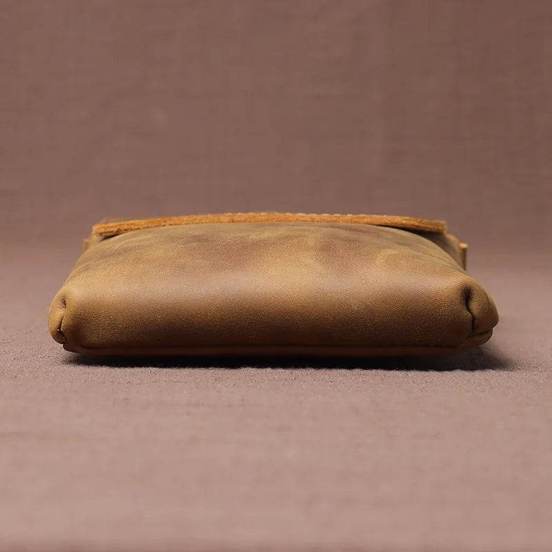 Men's Retro Leather Small Crossbody Phone Bag Cowhide Sling - VacationGrabs